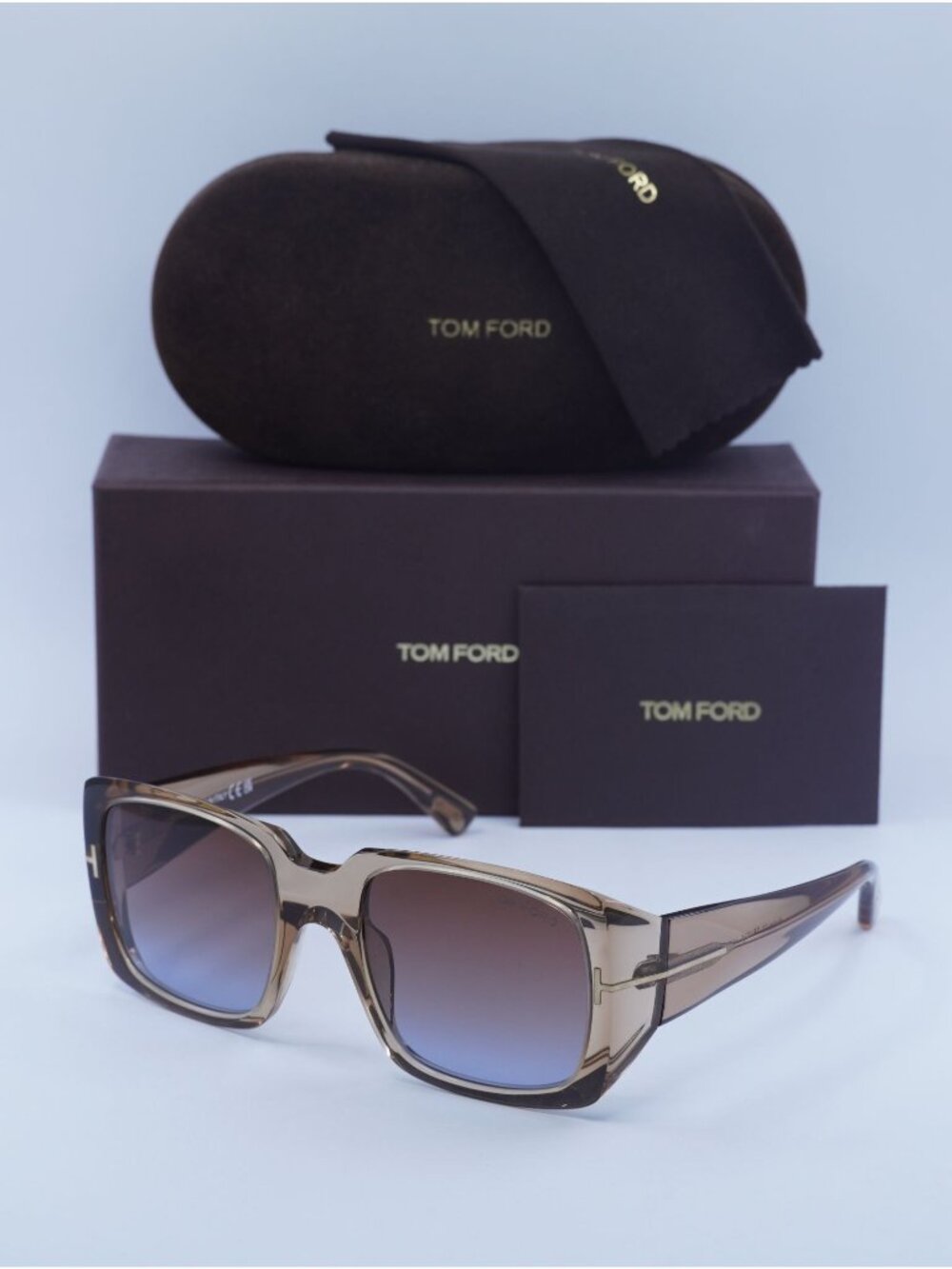 Tom Ford Ryder FT1035 45F Square Sunglasses – Light Brown/Brown